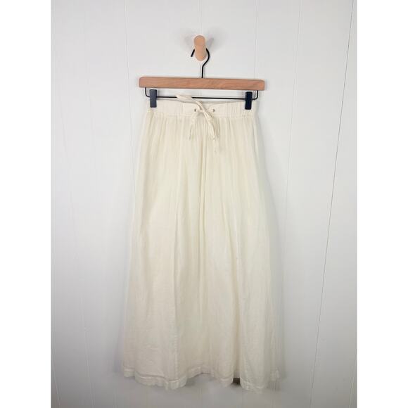 J. Crew White Gauze Maxi Skirt Size XXS Petite Flowy Peasant Tie Waist - Picture 2 of 10